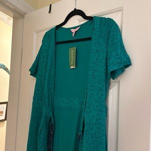 NWT Emerald Green Lilly Pulitzer Pin Up Wrap Dress — cross-posted